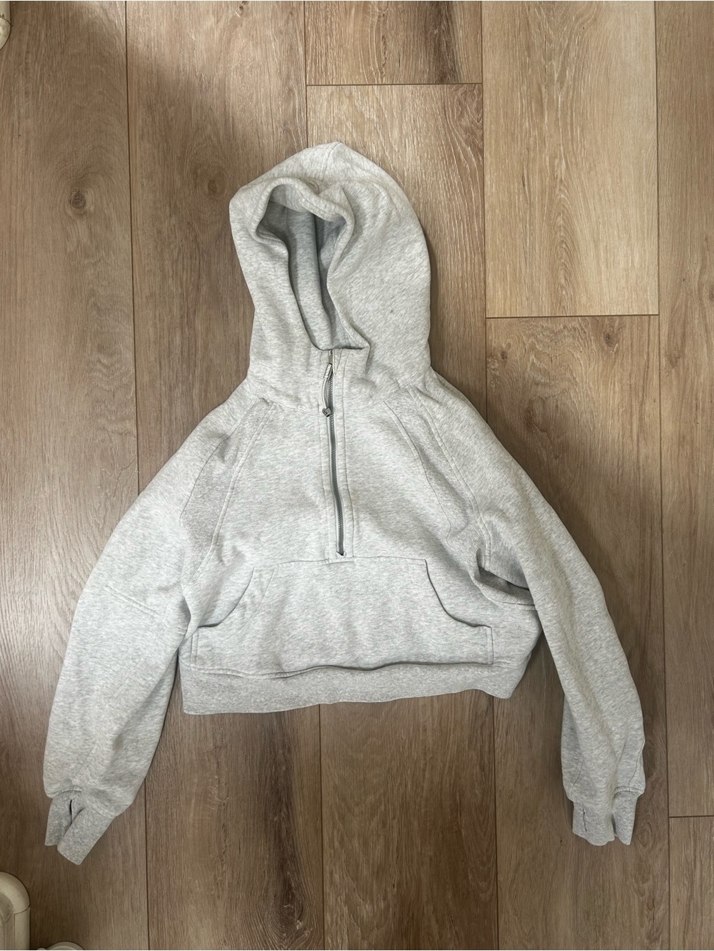 Lululemon Scuba Oversized Half Zip Hoodie Heathered Light Grey - XS/S